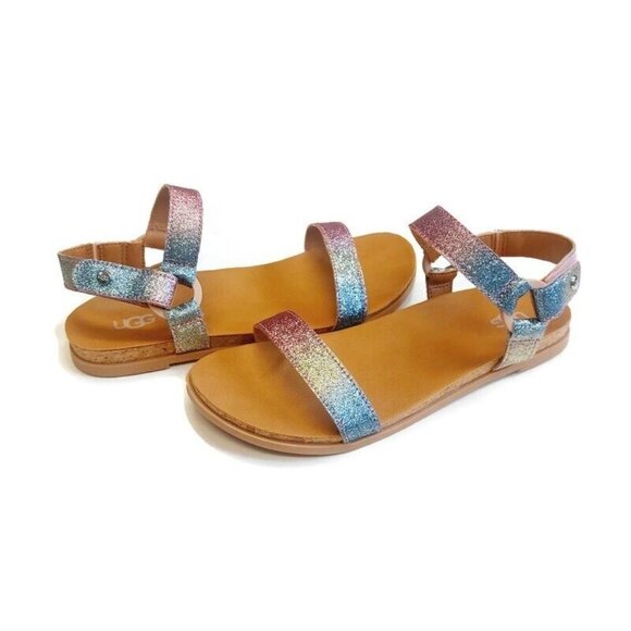 UGG Womens Size 7 Rynell Sandal Flip Flop Rainbow Glitter 1124947K Big Girls 6 - Picture 10 of 10